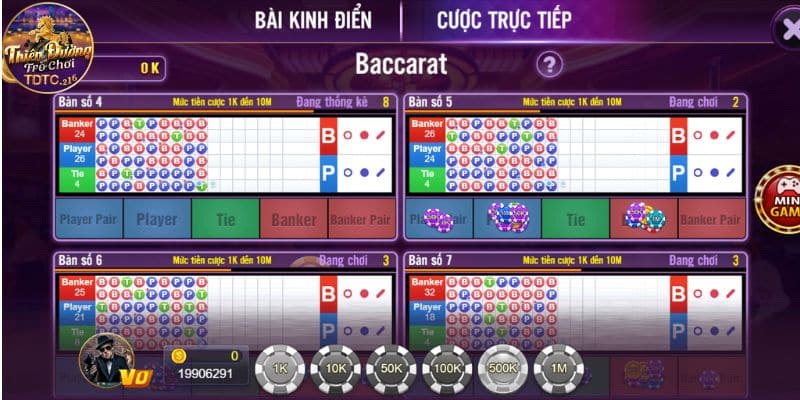 Baccarat online có luật chơi đơn giản